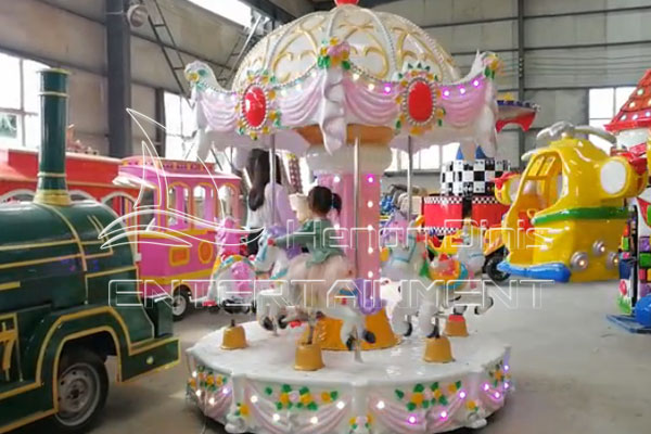 Mini Kids Coin Operated Park Carousel for Sale for Backyards, Stores, Indoor Shopping Malls, Supermarkets, Playgrounds, Fairgrounds, etc.