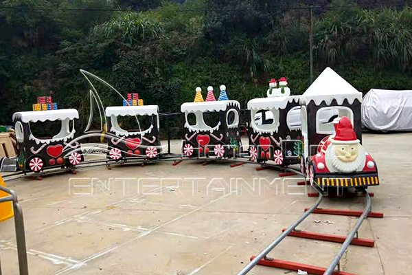 Machine Test of Children’s Mini Electric Train Amusement Rides with Tracks for Sale in Dinis