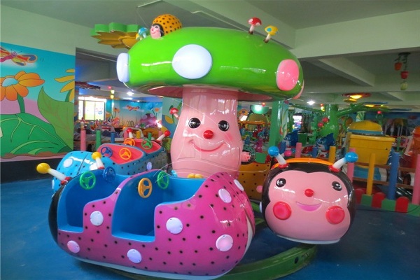 Mini Ladybug Park Rides for Sale at Lowest Price Displayed in Recreation Center