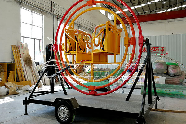 Simple Amusement Human Gyroscope with Trailer for Sale in Dinis