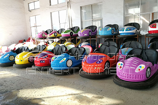 Vintage Kids Indoor Bumper Cars Equipment for Sale Displayed in Dinis Factory
